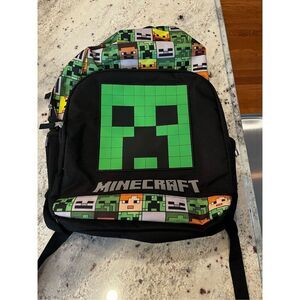 Minecraft Creeper Rubber Face Backpack EUC